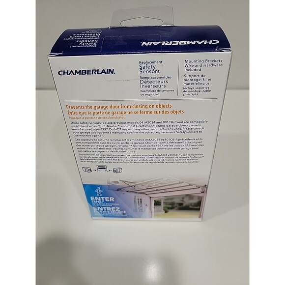OEM ChamberlaIn 820CB Garage Safety Sensors - Factory Sealed - Black B12 - Picture 3 of 6